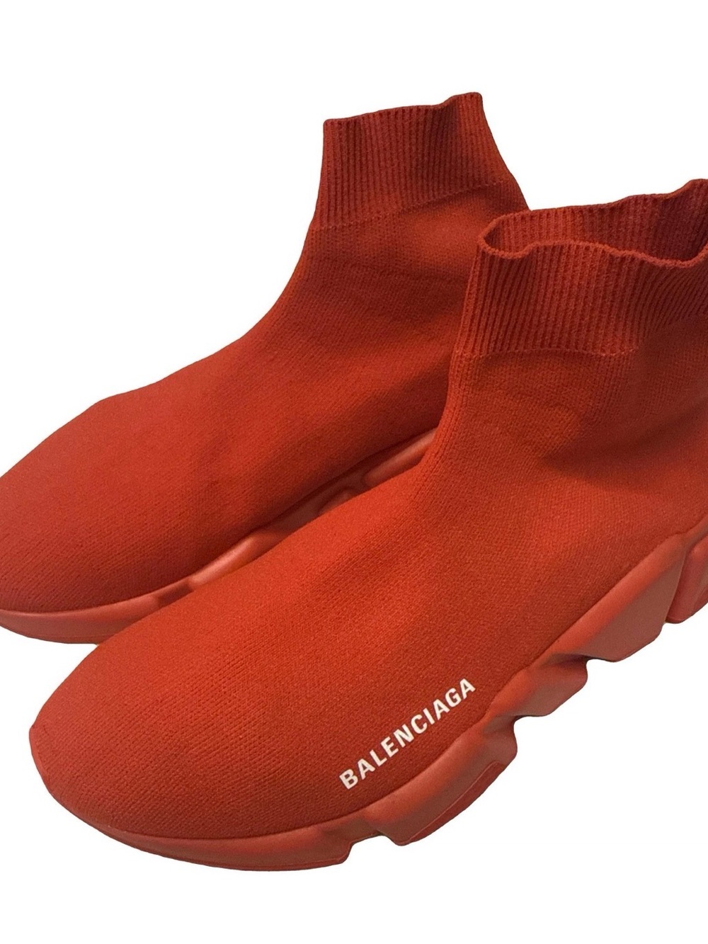 Balenciaga Orange Knit Sock Sneaker